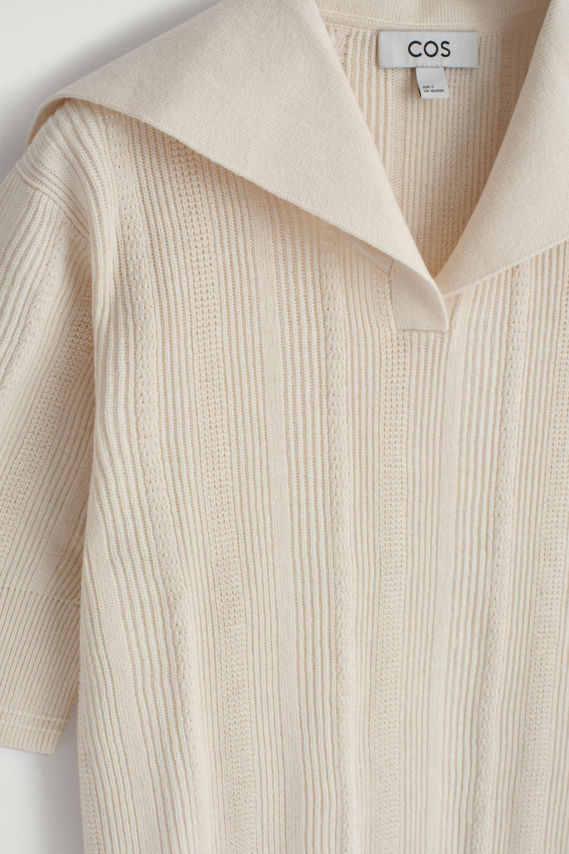 COS セーラーカラー ウールポロトップ