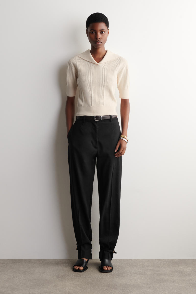 COS セーラーカラー ウールポロトップ