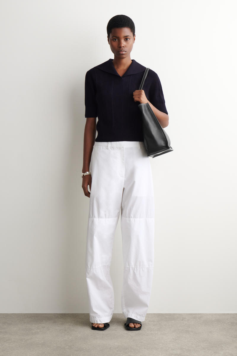 COS セーラーカラー ウールポロトップ