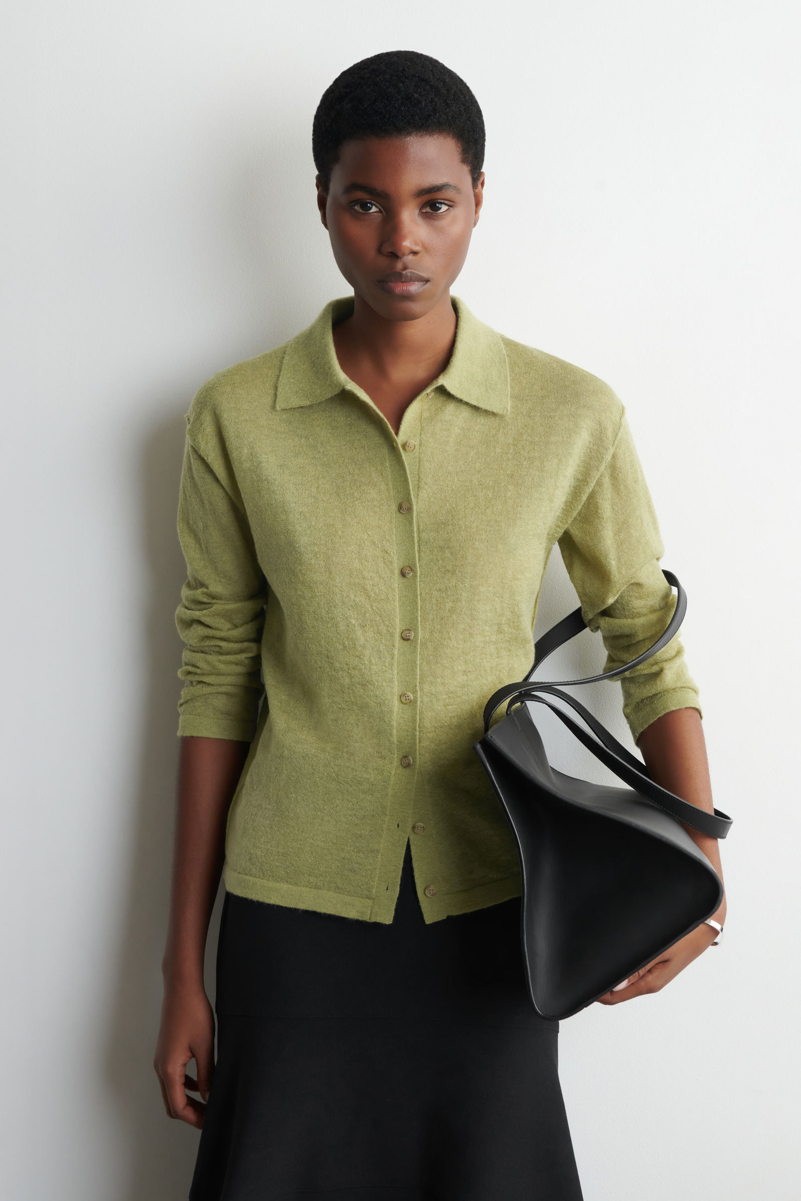 KNITTED MOHAIR-BLEND SHIRT モヘア メリノウールブレンド シャツ