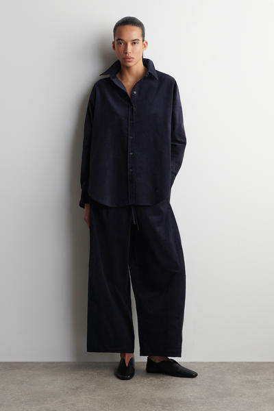 COS ウエストゴム入り コーデュロイ バレルレッグパンツ