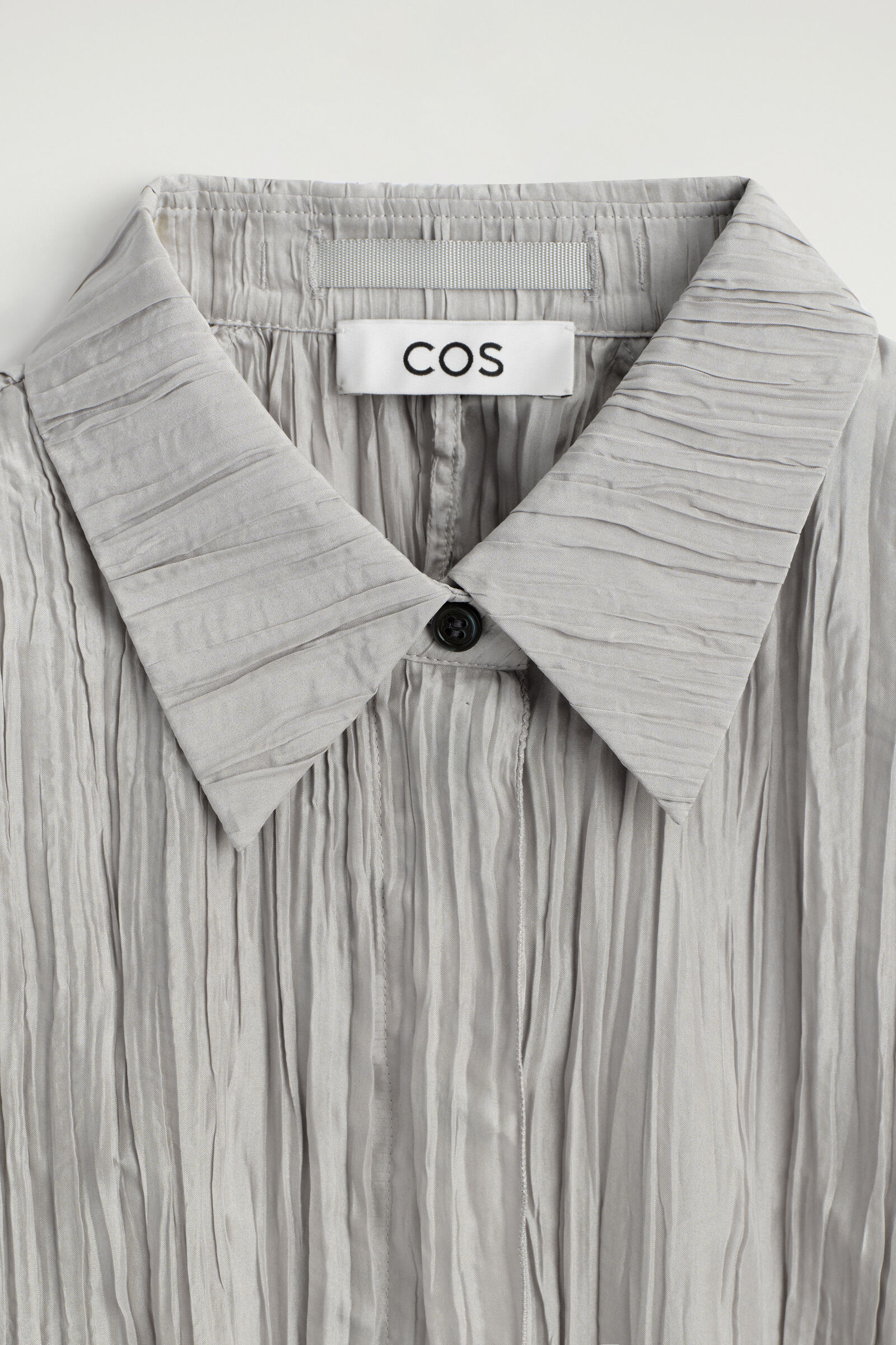 ROUNDED TEXTURED-SILK SHIRT ラウンドシルエット テクスチャード 