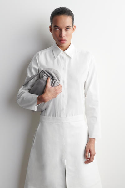 COS ラウンドコットン シルクシャツ