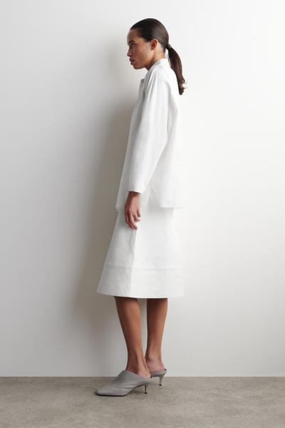 COS ラウンドコットン シルクシャツ