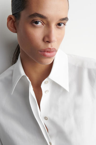 COS ラウンドコットン シルクシャツ