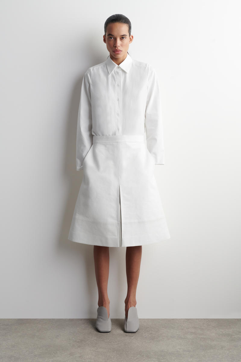 COS ラウンドコットン シルクシャツ