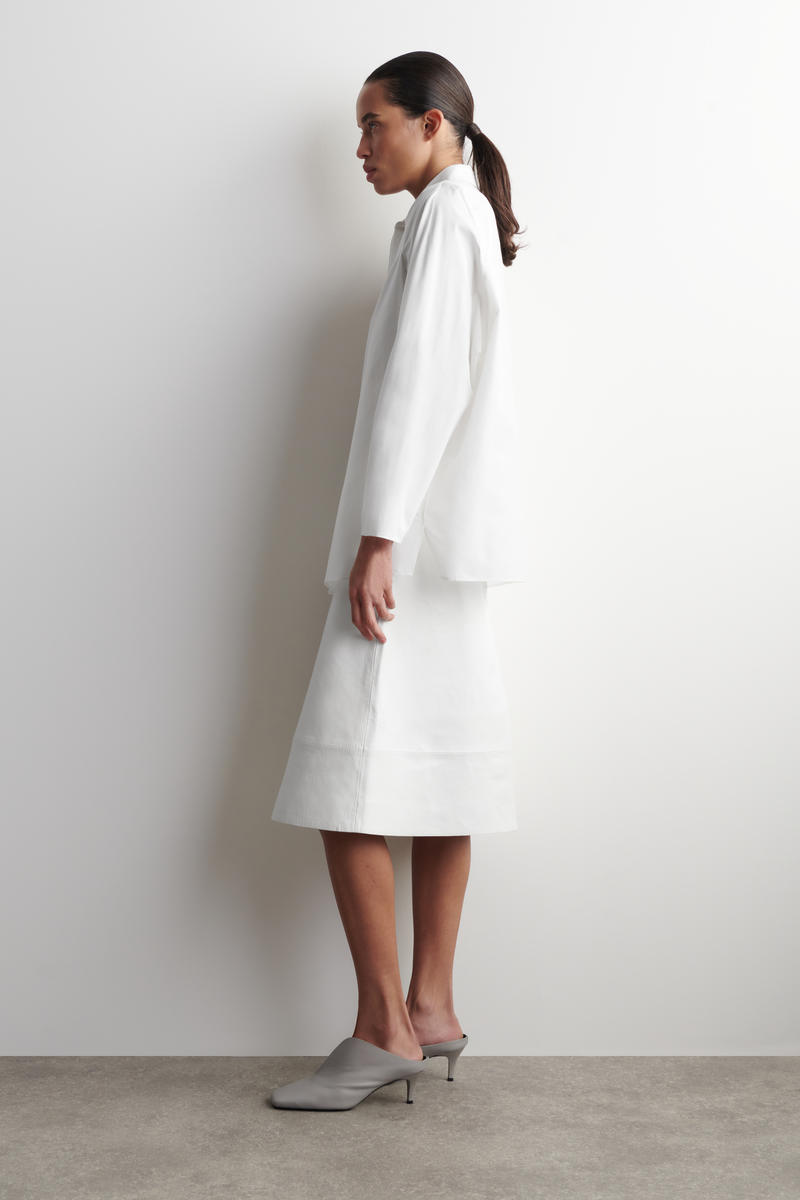 COS ラウンドコットン シルクシャツ