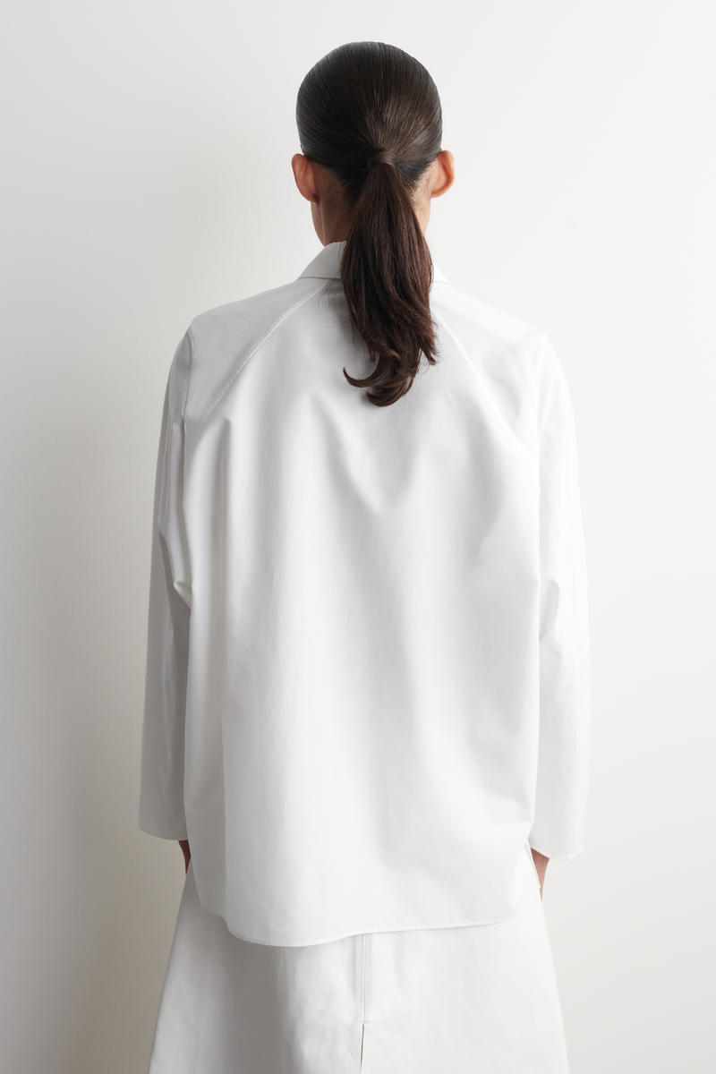 COS ラウンドコットン シルクシャツ