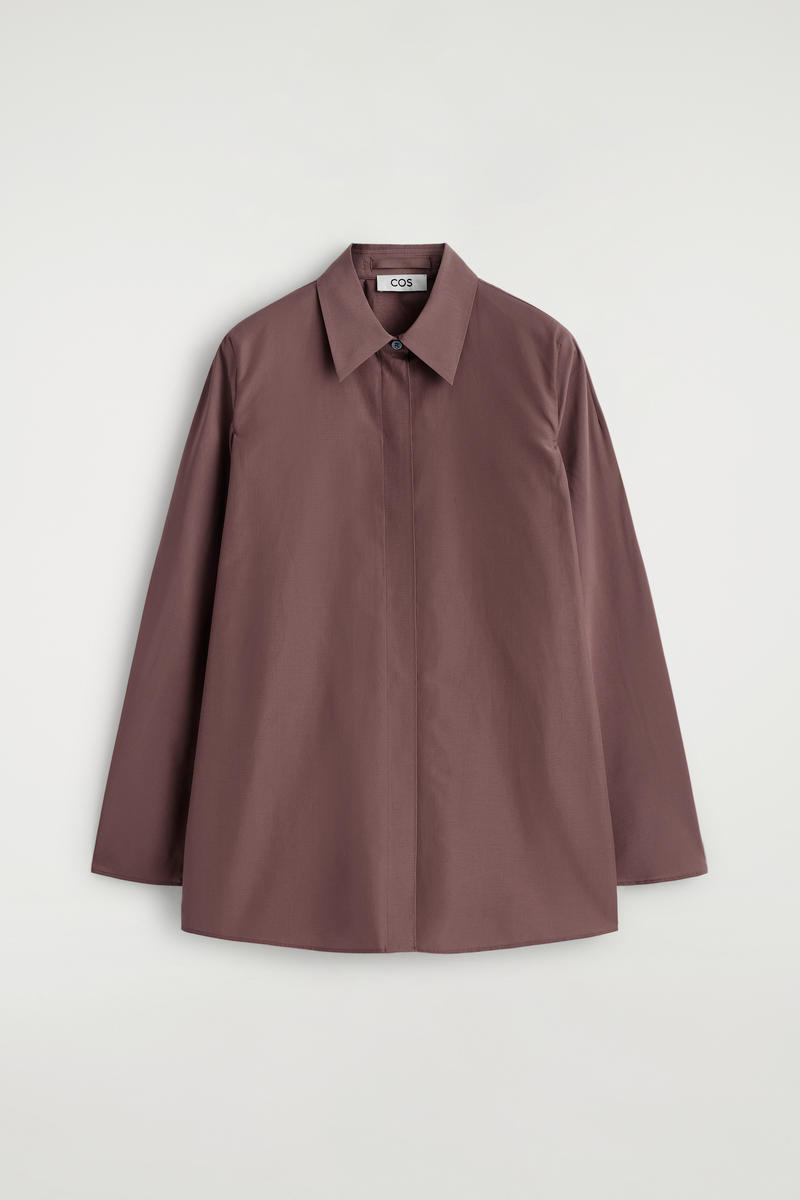 COS ラウンドコットン シルクシャツ