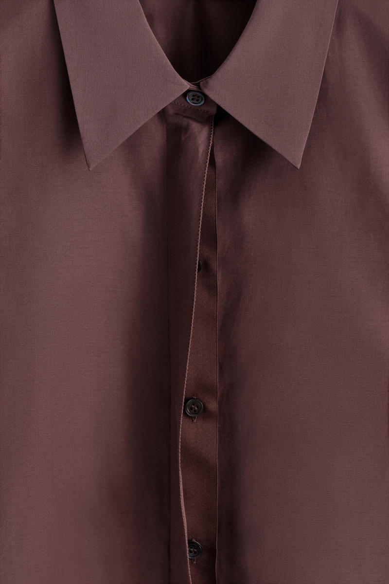 COS ラウンドコットン シルクシャツ