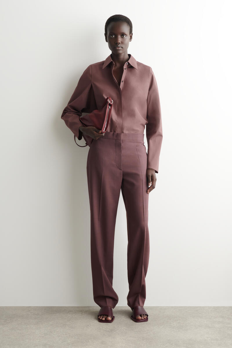 COS ラウンドコットン シルクシャツ