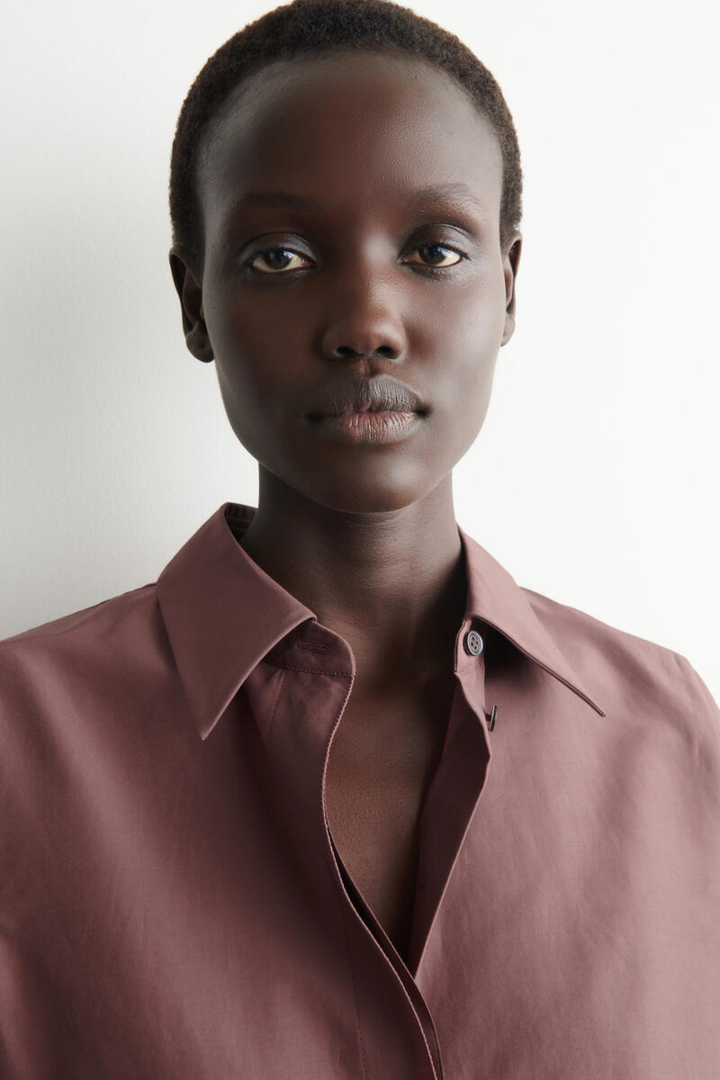 COS ラウンドコットン シルクシャツ