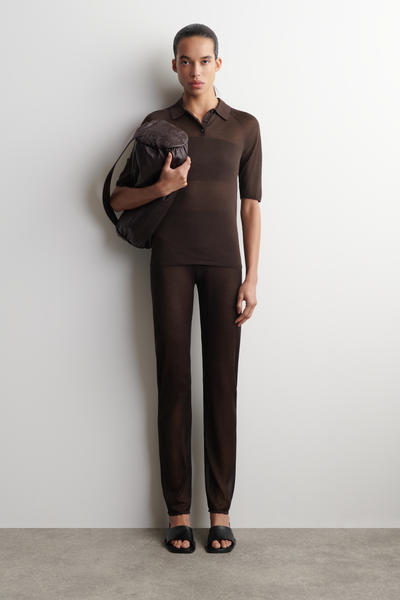 COS シアーニット シルクポロシャツ