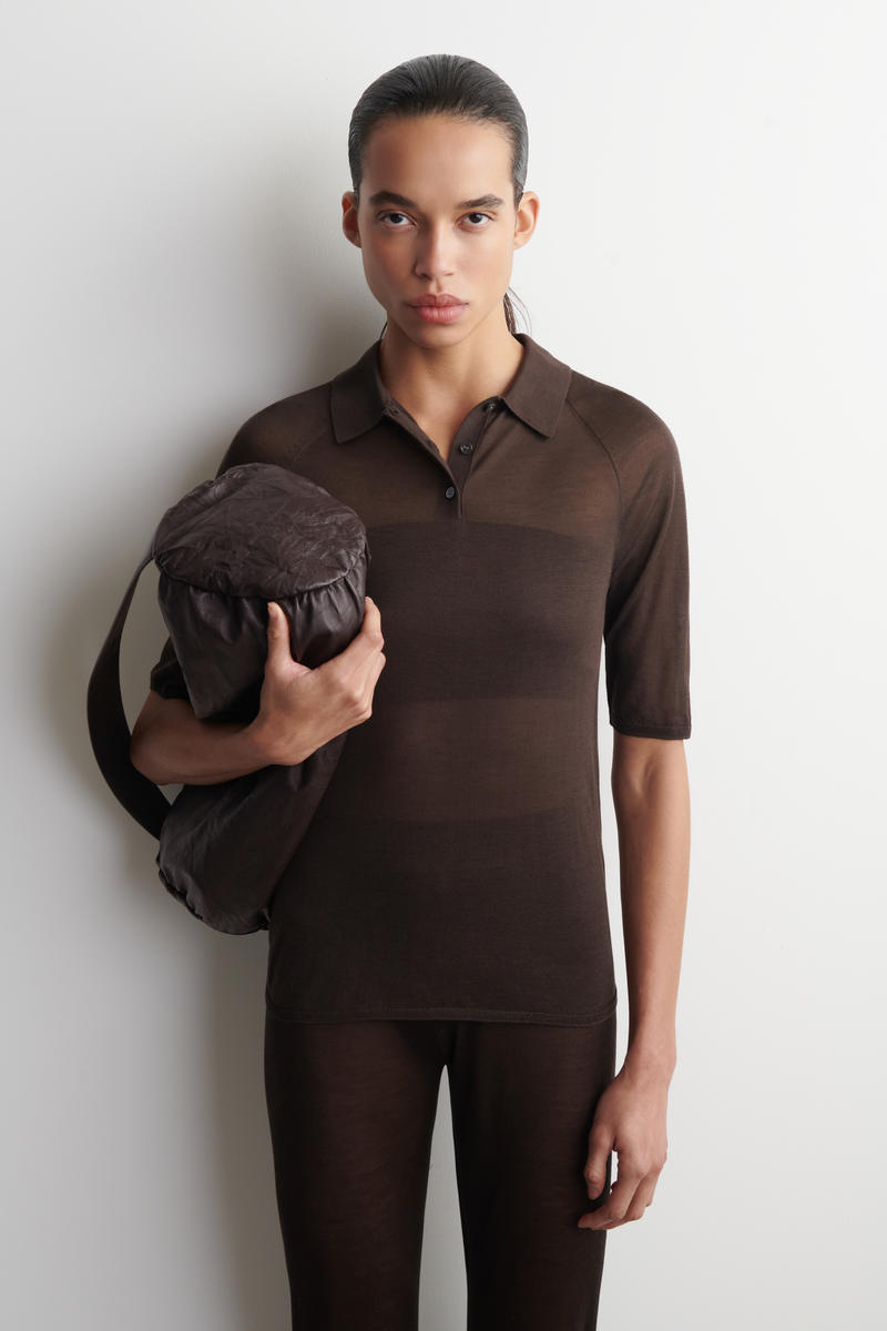 COS シアーニット シルクポロシャツ