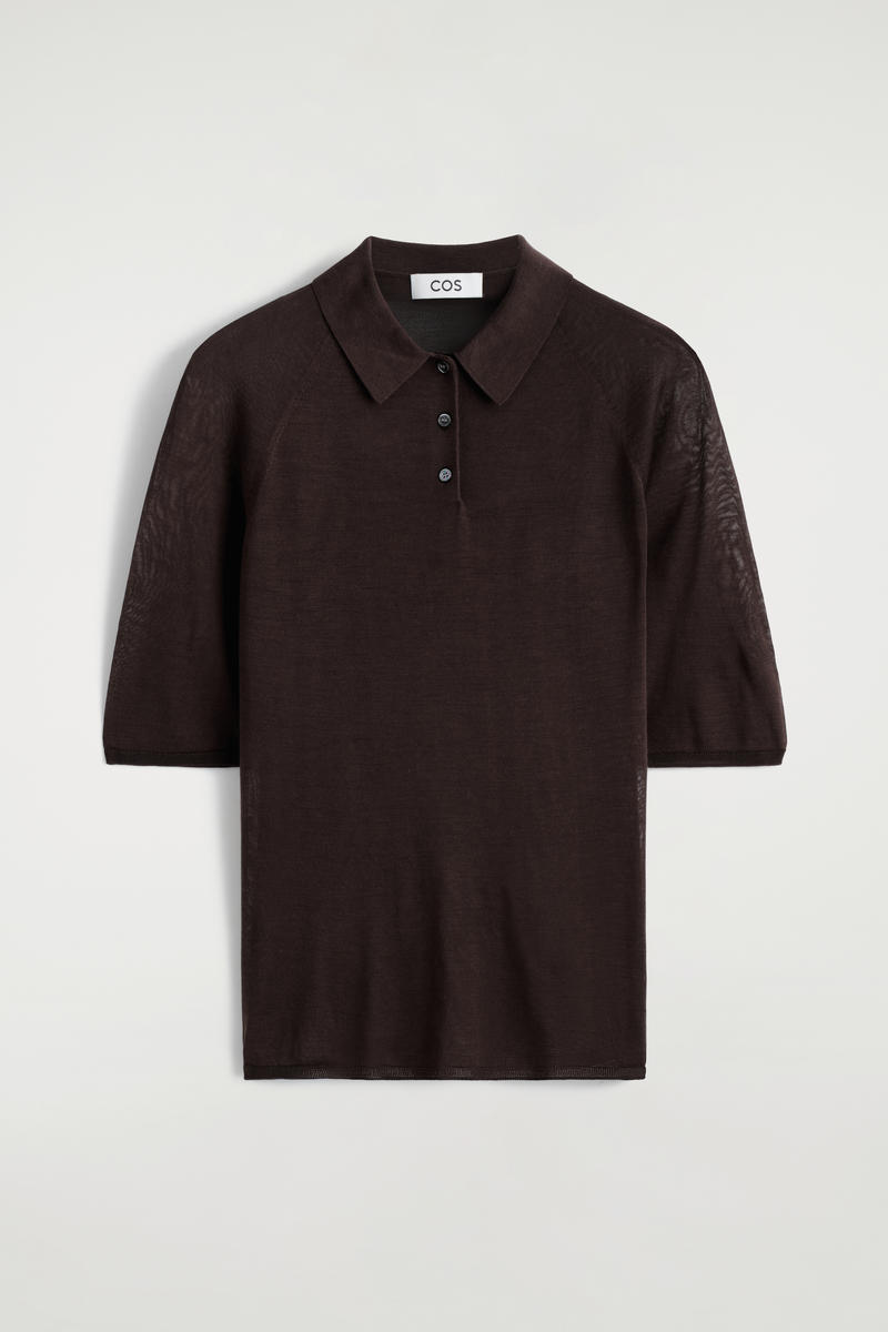 COS シアーニット シルクポロシャツ