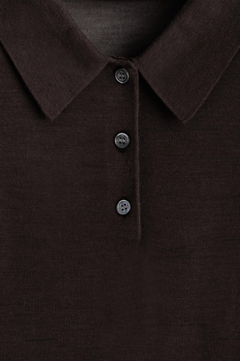 COS シアーニット シルクポロシャツ