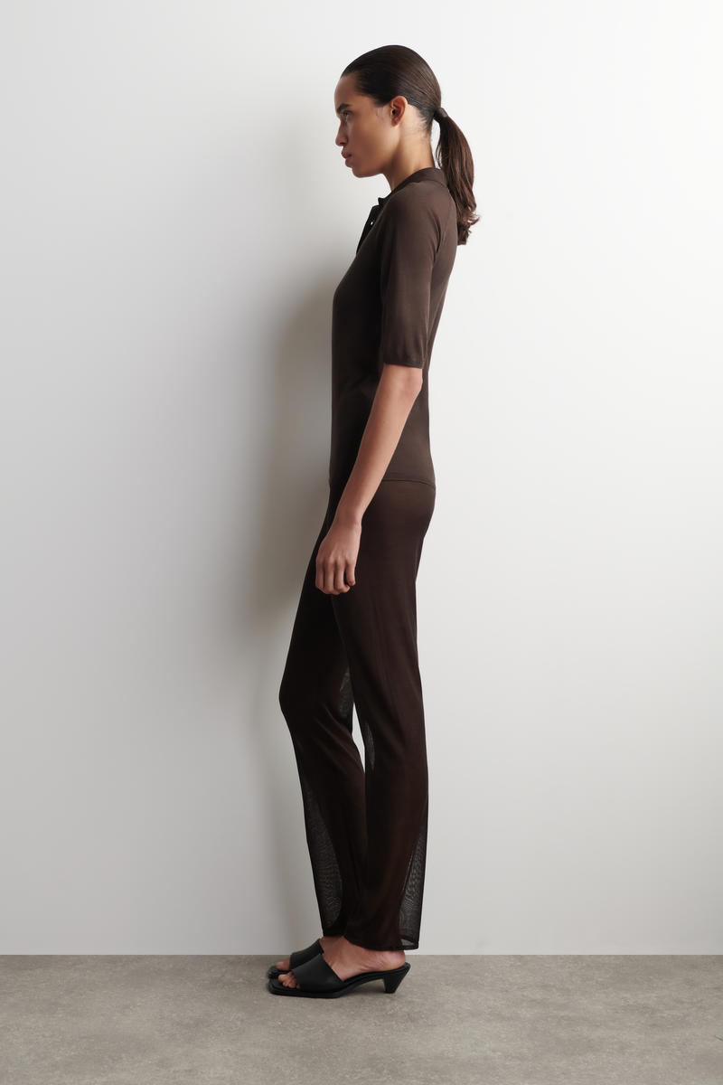 COS シアーニット シルクポロシャツ