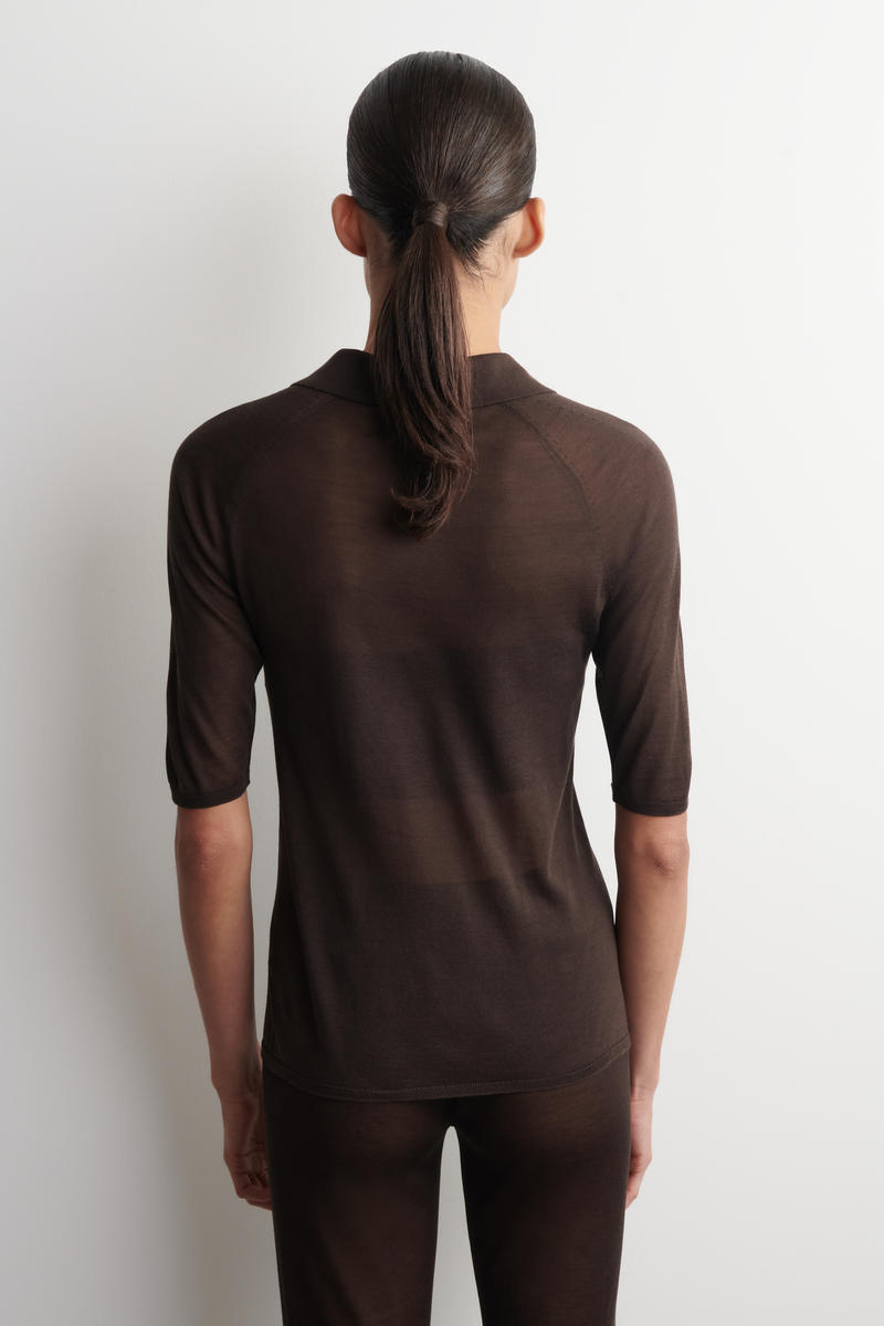 COS シアーニット シルクポロシャツ