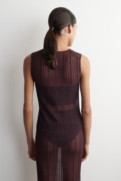 COS シアー レースニット タンクトップ