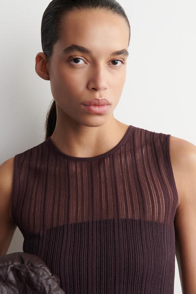 COS シアー レースニット タンクトップ