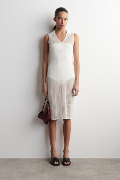 COS シアー レースニットドレス