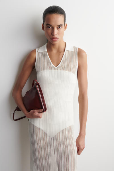 COS シアー レースニットドレス