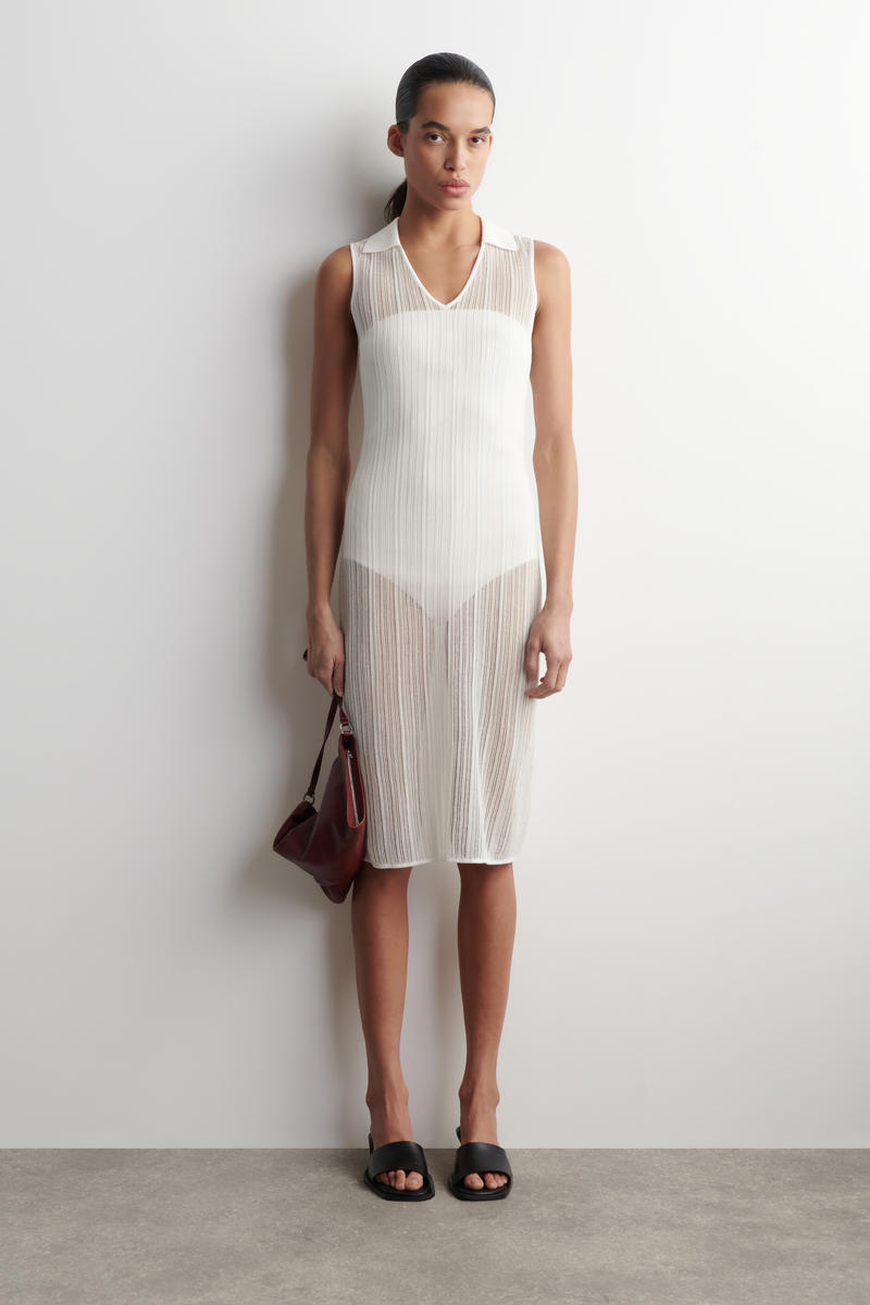 COS シアー レースニットドレス