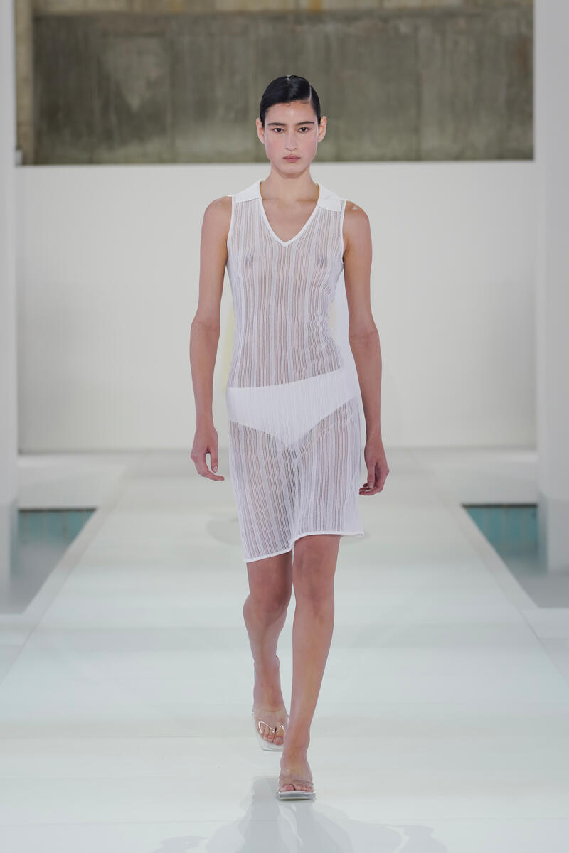 COS シアー レースニットドレス