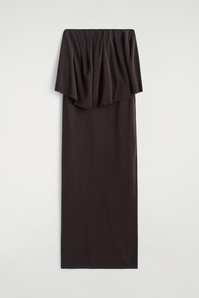 COS シアーニット レイヤードバンドゥマキシドレス