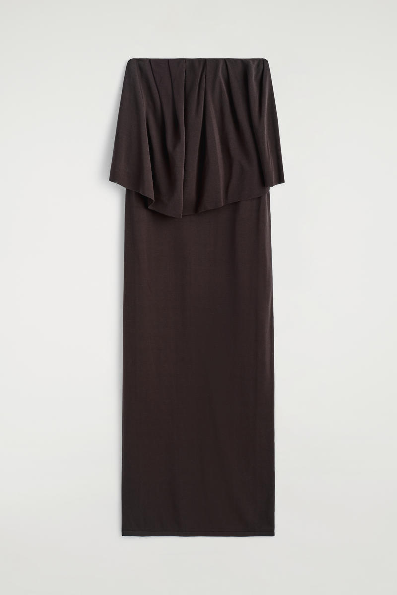 COS シアーニット レイヤードバンドゥマキシドレス