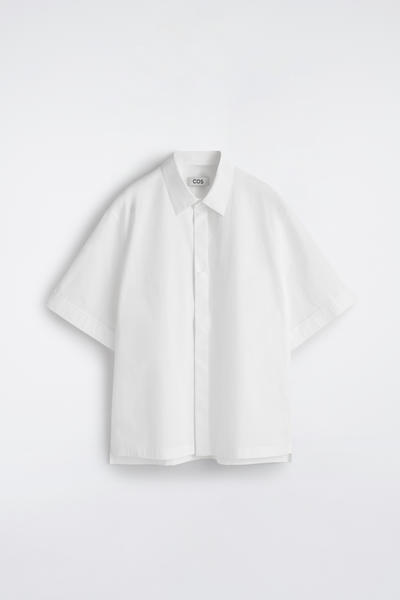 COS テーラード 半袖コットンシャツ
