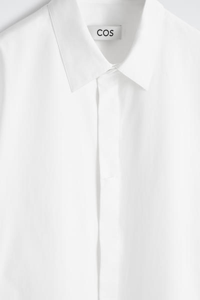 COS テーラード 半袖コットンシャツ