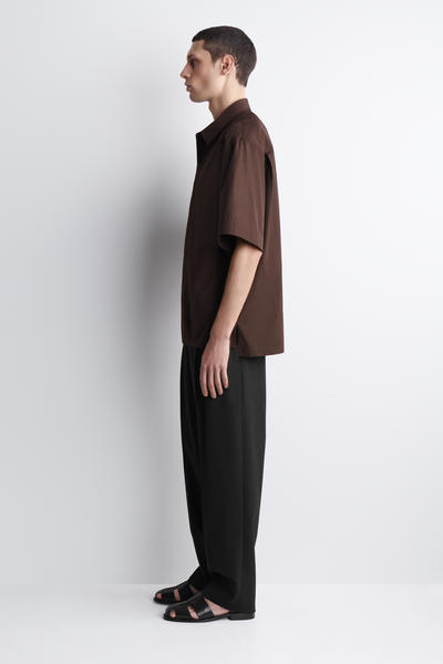 COS テーラード 半袖コットンシャツ