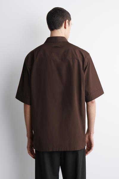 COS テーラード 半袖コットンシャツ