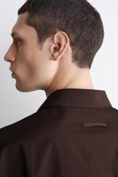 COS テーラード 半袖コットンシャツ