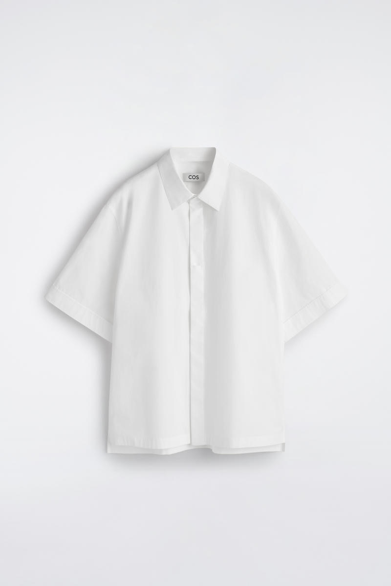 COS テーラード 半袖コットンシャツ