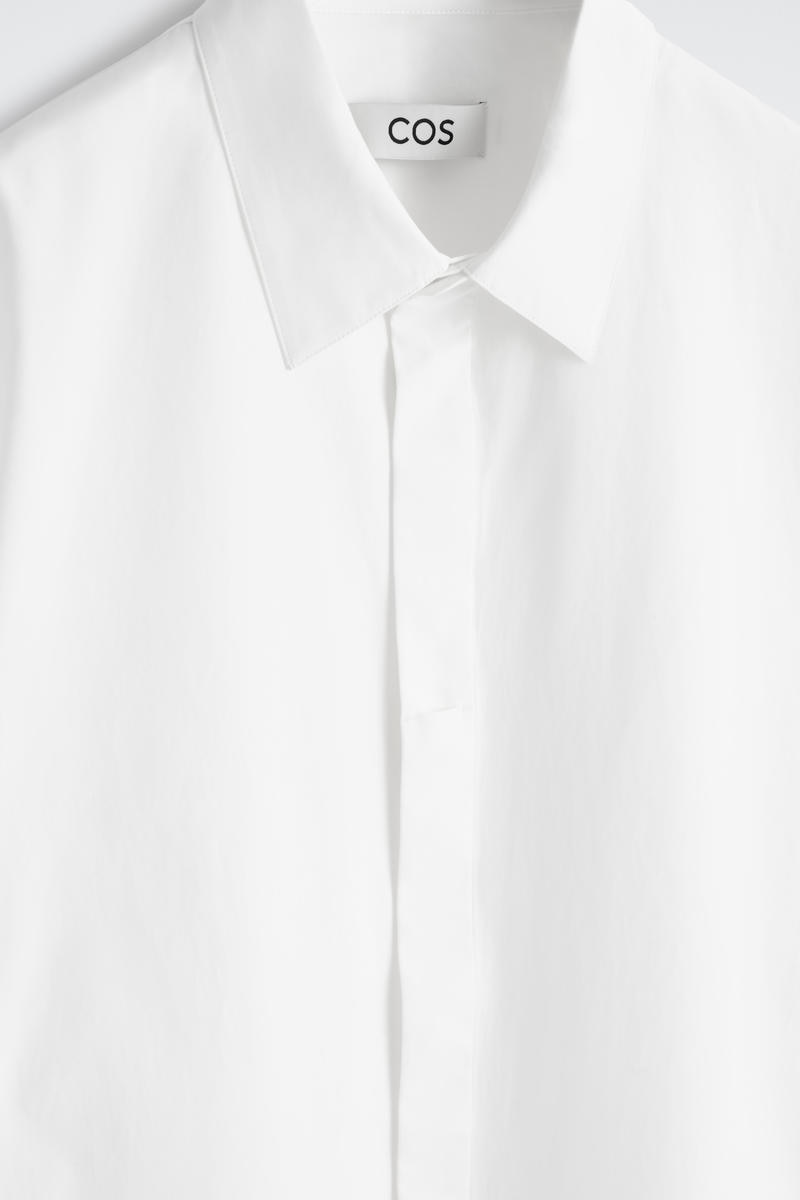 COS テーラード 半袖コットンシャツ