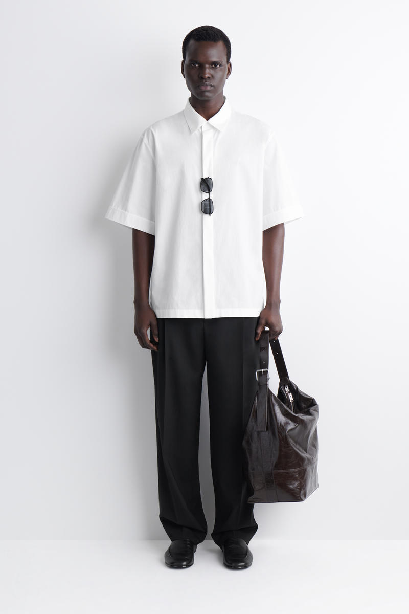 COS テーラード 半袖コットンシャツ