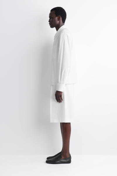 COS コットンポプリン ジップアップシャツ