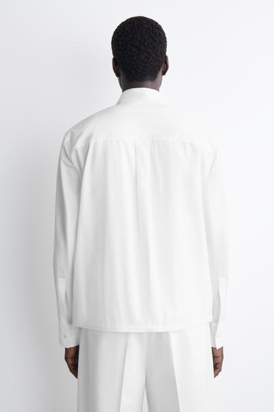 COS コットンポプリン ジップアップシャツ