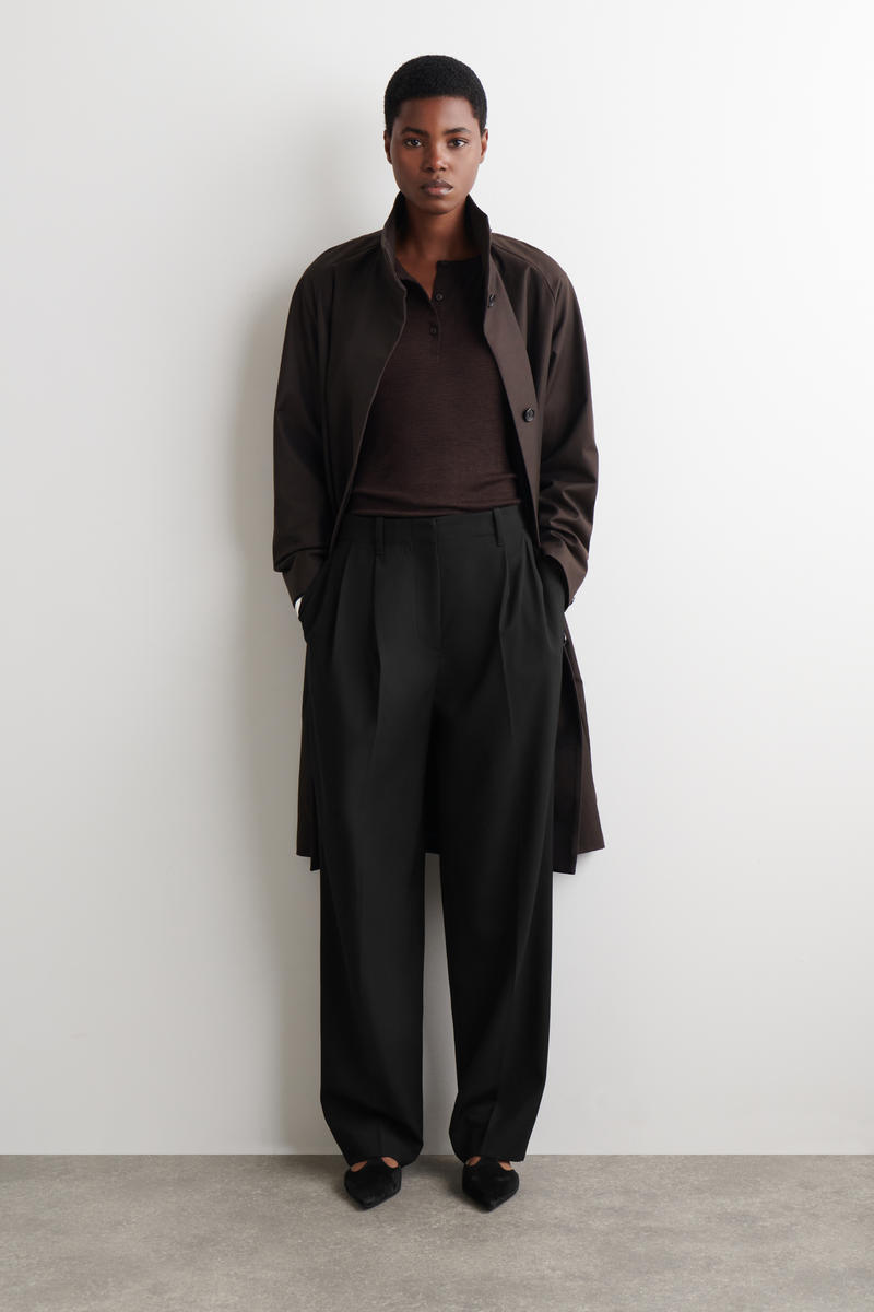 RIBBED WOOL HENLEY TOP メリノウール ヘンリートップ ブラウン