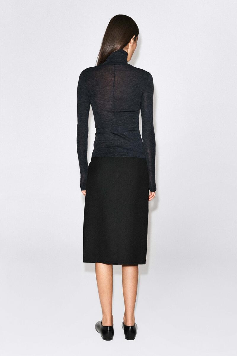 WOOL HIGH-NECK TOP ウールハイネックトップ CHARCOAL MÉLANGE