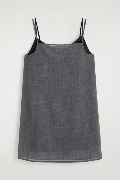 COS セミシアー レイヤードウール ミニワンピース