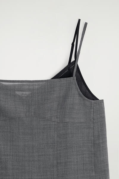 COS セミシアー レイヤードウール ミニワンピース