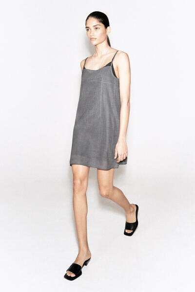 COS セミシアー レイヤードウール ミニワンピース