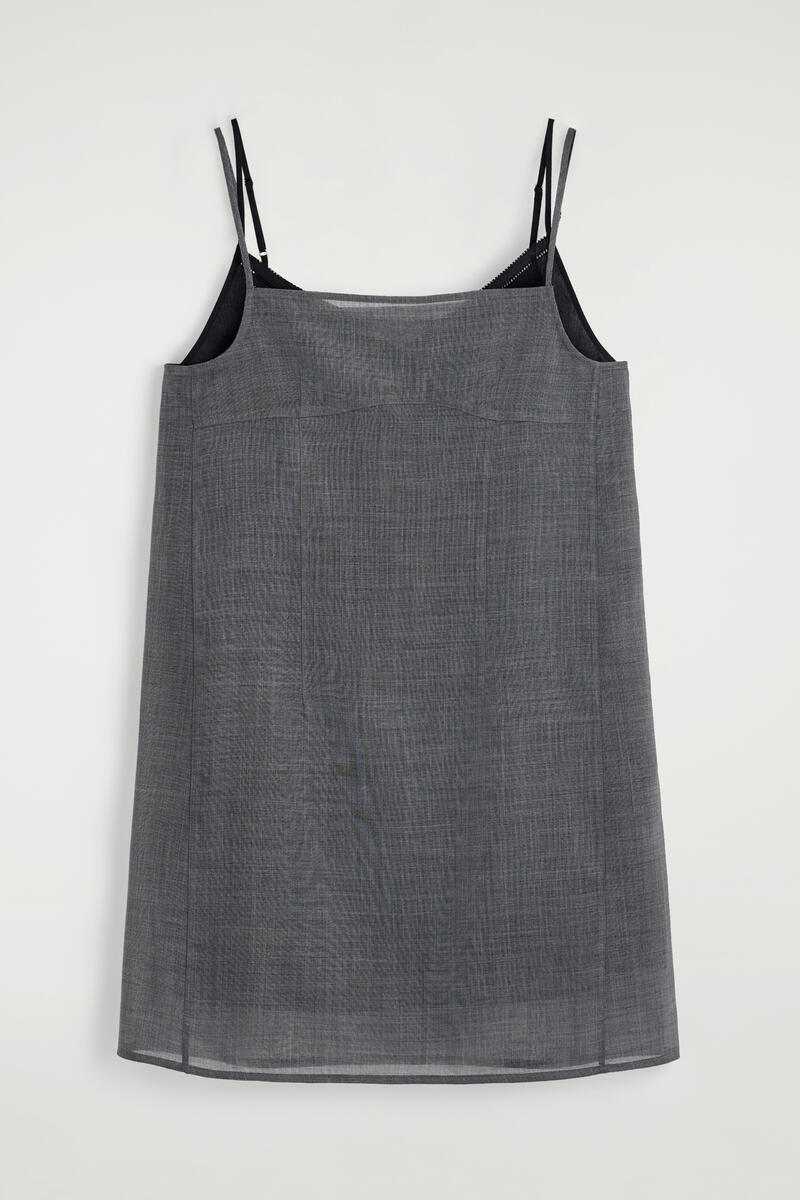 COS セミシアー レイヤードウール ミニワンピース