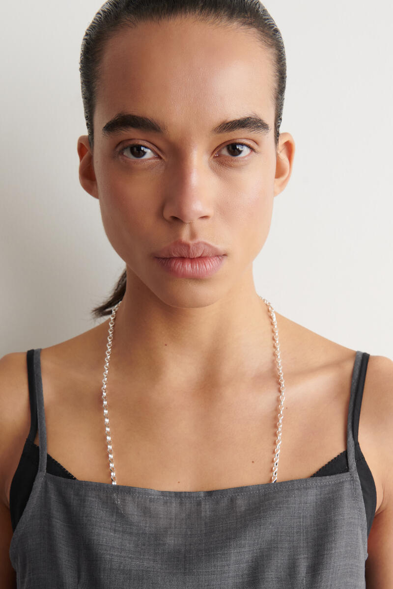 COS セミシアー レイヤードウール ミニワンピース