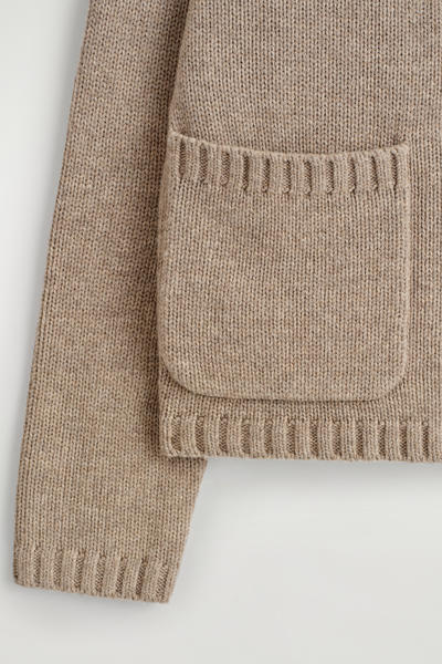 COS メリノウール ファンネルネック カーディガン