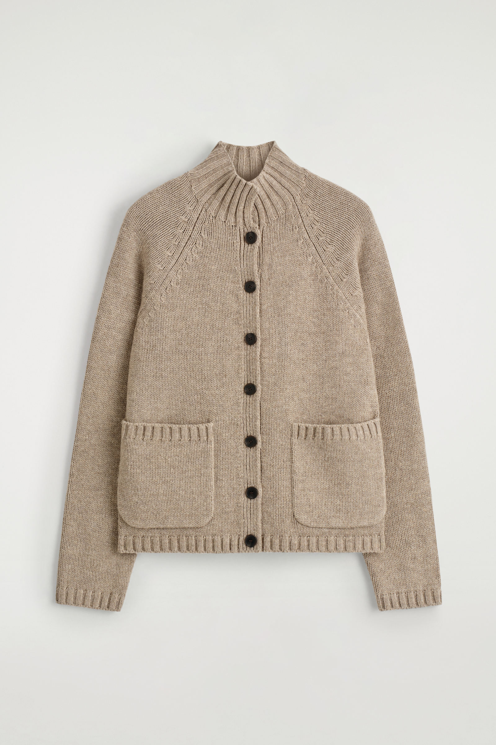 MERINO WOOL FUNNEL-NECK CARDIGAN メリノウール ファンネルネック