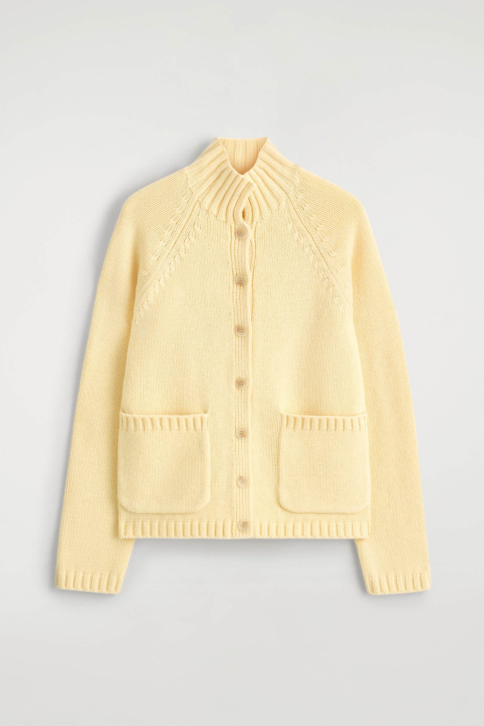 MERINO WOOL FUNNEL-NECK CARDIGAN メリノウール ファンネルネック